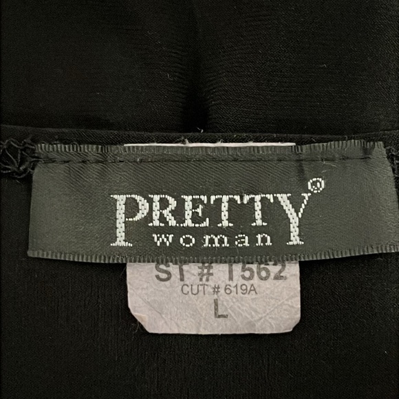 Pretty Woman Round Neck 3/4 Sleeve Black Tunic - Picture 9 of 10